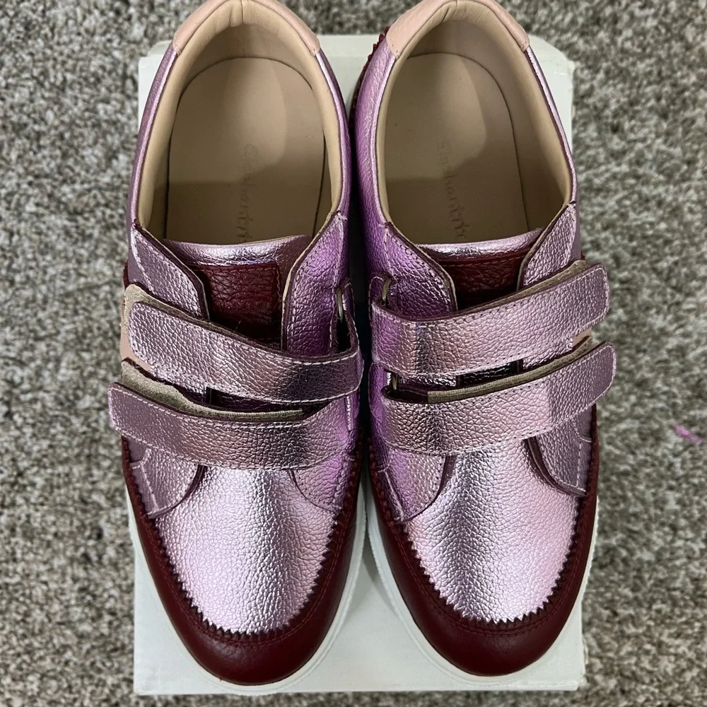 Elephantito Metallic Magenta Velcro Sneakers